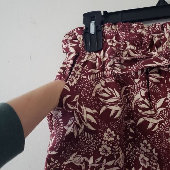 Scotch & Soda Bamboo Beach Trousers Tie Front Red Cream M - Picture 6 of 8